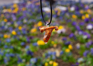 Orange Chanterelle Mushroom Necklace | Groovy Opal, LLC.