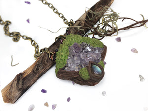 Forest Amethyst, Labradorite, and Garnet Pendant | Groovy Opal, LLC.