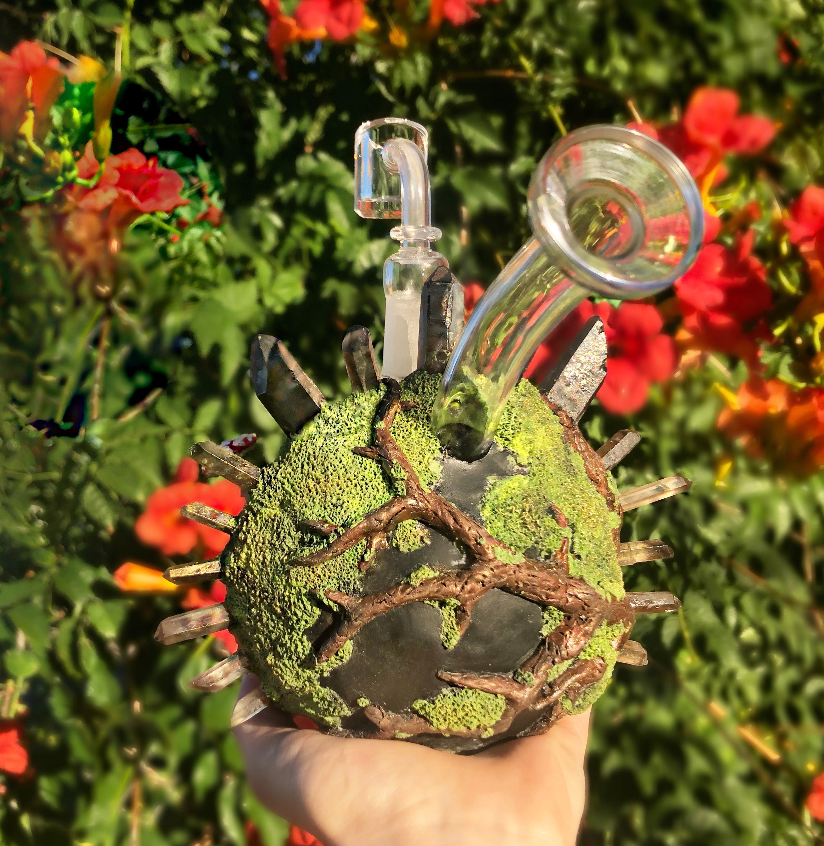 'Reclaimed by the Forest' Smoking Bubbler | Groovy Opal, LLC.