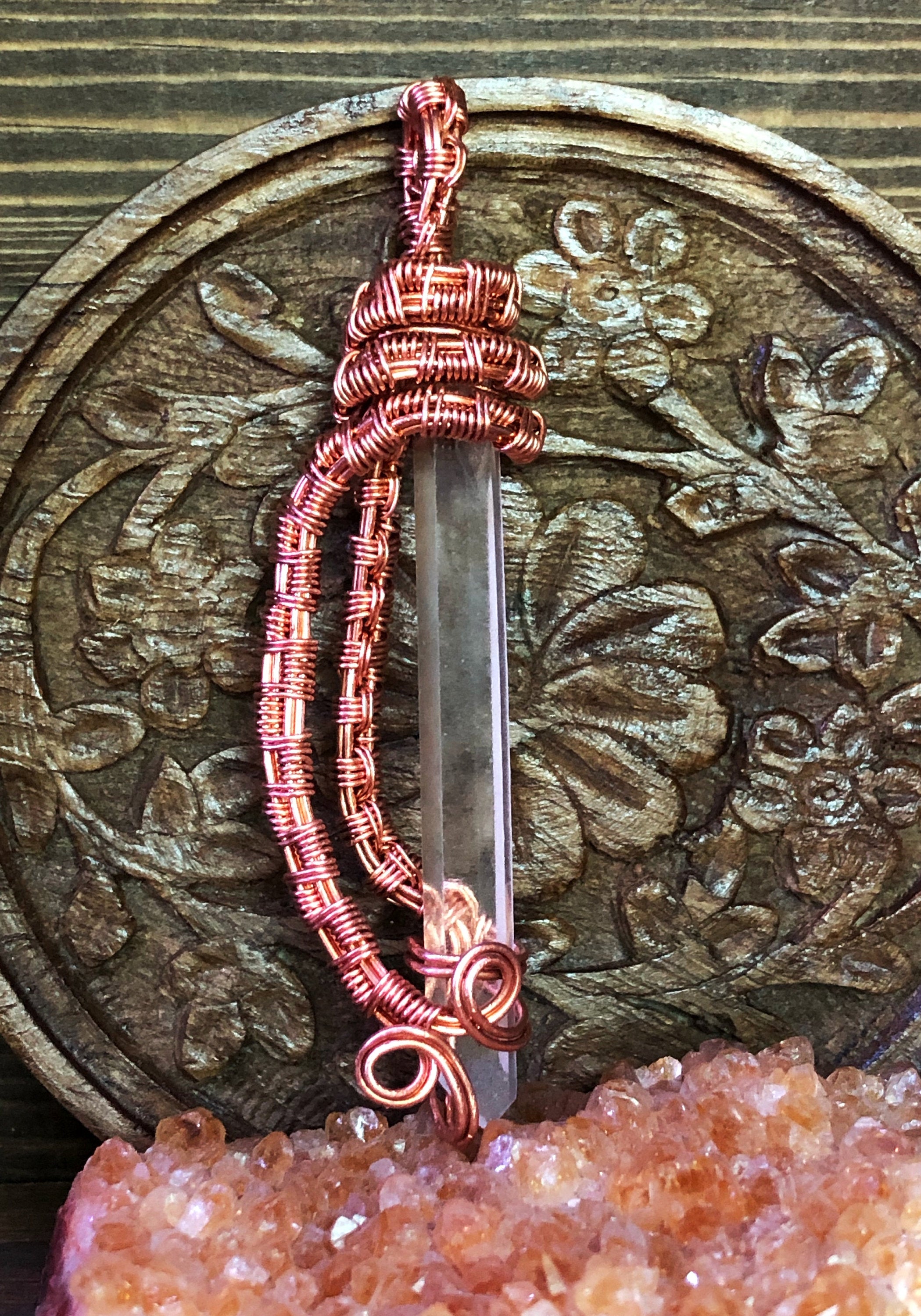 Quartz Wire Wrapped Copper Pendant | Groovy Opal, LLC.